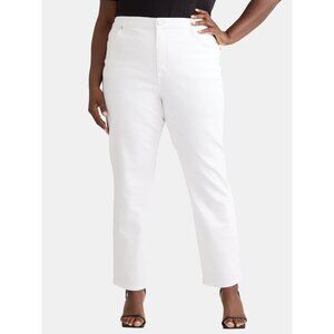 Terra & Sky Women's Plus Size Straight Jeans, Size 28W, Classic Fit, Light Wash